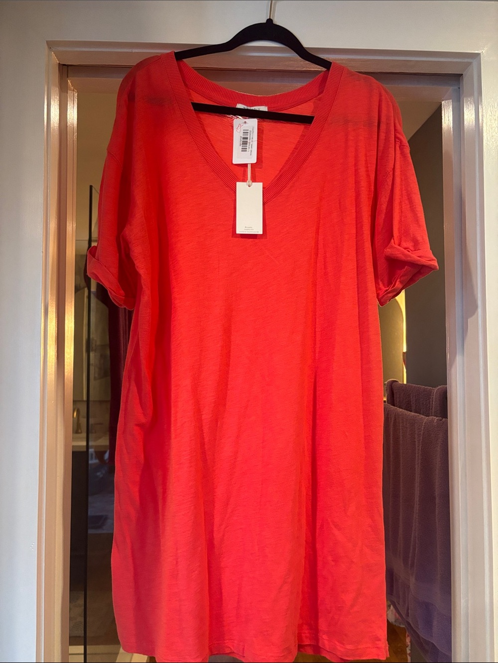 Z Supply Short Sleeve V-Neck T-Shirt Dress
